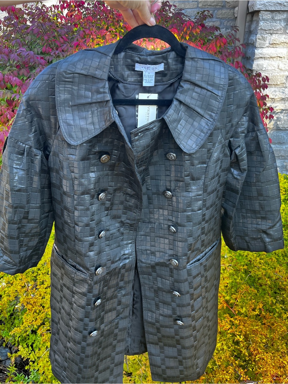 VERTIGO PARIS Metallic Jacket Coat - Black Size S NWT